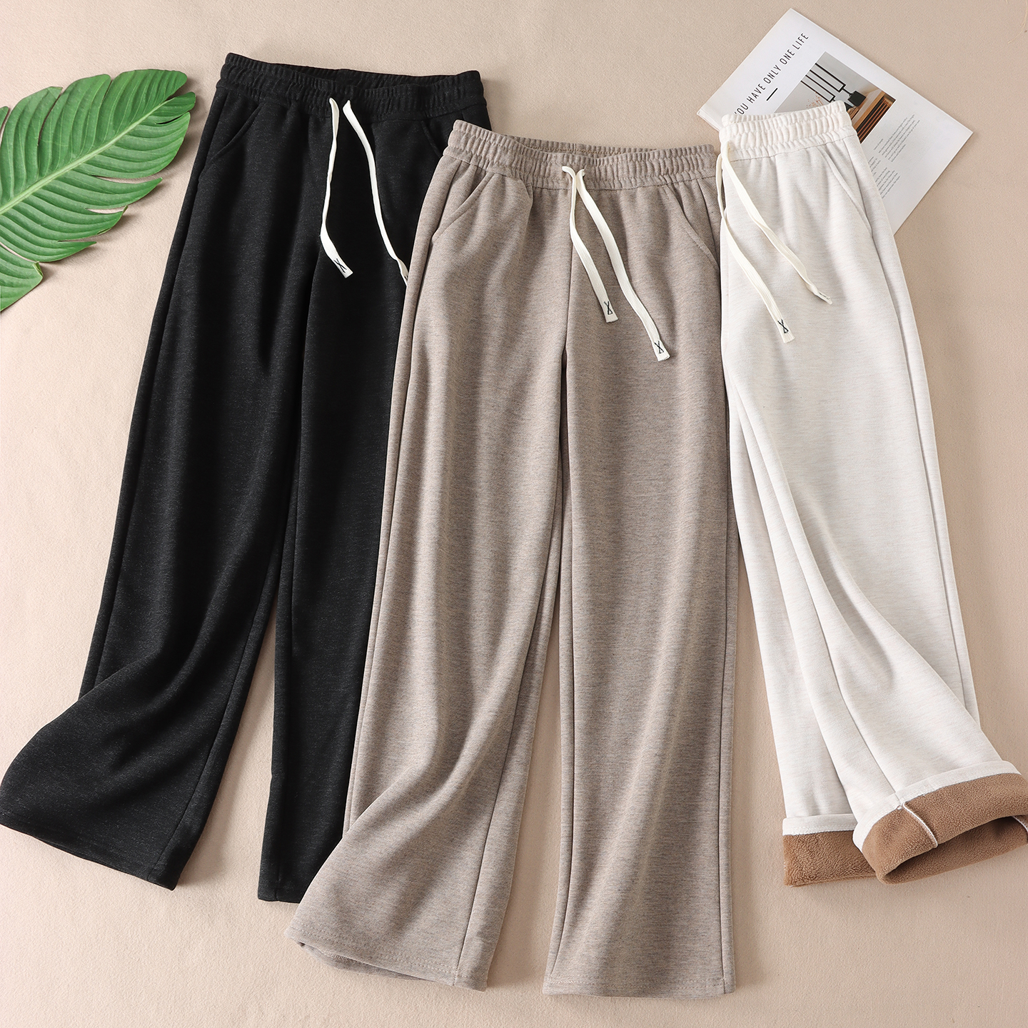 高性价比！加厚绒显瘦窄版长裤冬