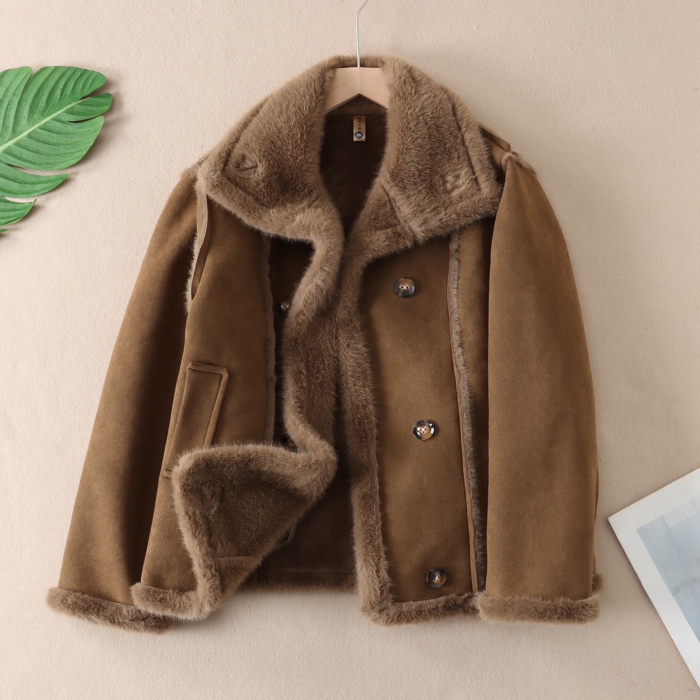 轻奢气质加厚皮毛一体外套