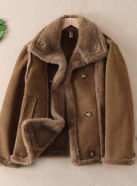 轻奢气质加厚皮毛一体时髦贵气设计感外套女冬新洋气立领皮草F410