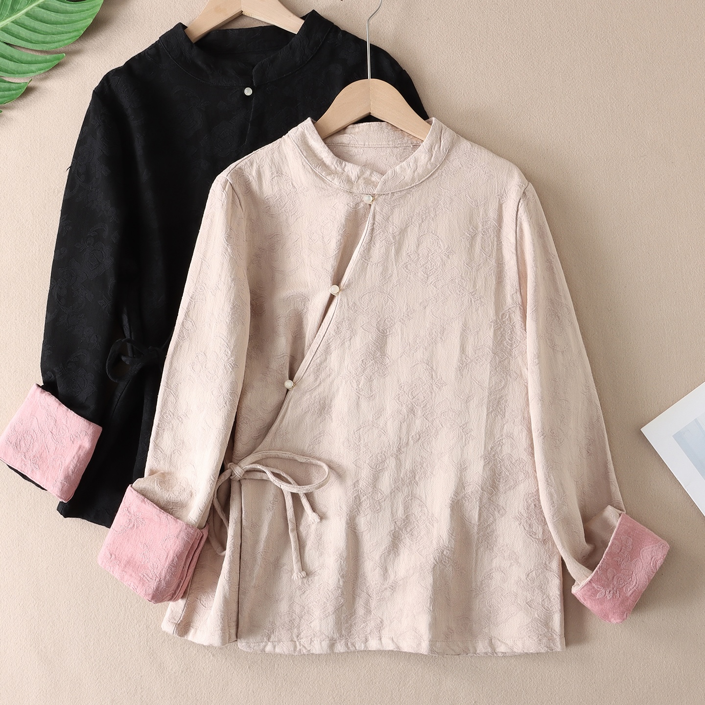 织纹棉麻提花新中式汉服上衣