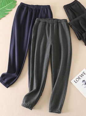 外贸日单~内胆抓绒男士休闲卫裤秋冬季大码束脚运动裤绒裤 WC3382