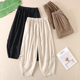 子 复古文艺宽松显瘦时尚 棉麻八分裤 女夏季 F34 蕾丝拼接休闲裤