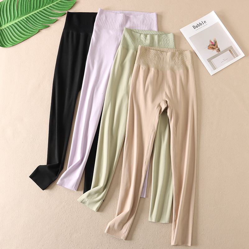 收腹高腰秋冬磨毛发热德绒保暖裤