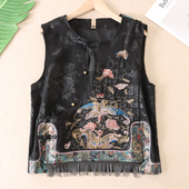 外套 敲惊艳 马甲女无袖 刺绣流苏新中式 B792 好看大方设计感春装