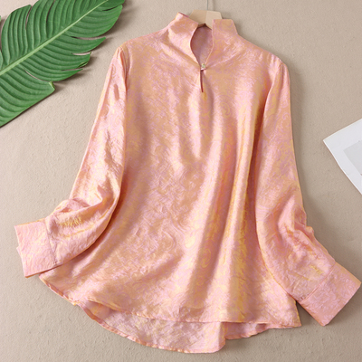 轻奢贵气年轻款鎏金新中式衬衫