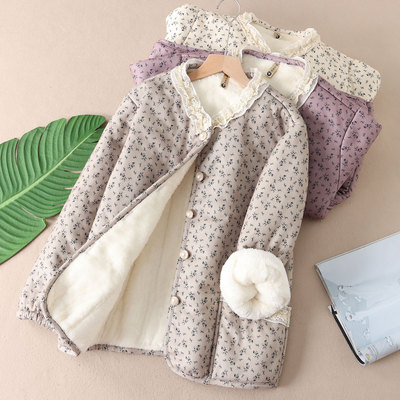 930克~零下穿特厚长毛绒碎花棉袄