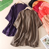 雪纺衫 夏中长款 女 百搭开衫 D637 人手几件 防晒薄外套 顺滑飘逸