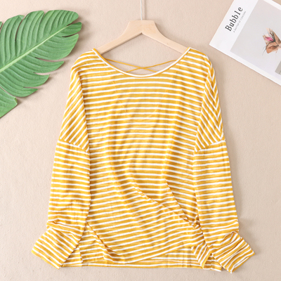 经典时尚透视条纹防晒T恤