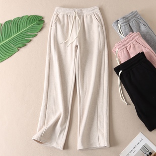 F49 直筒休闲长裤 630克 高性价比加厚绒女冬高腰立体显瘦绗线窄版