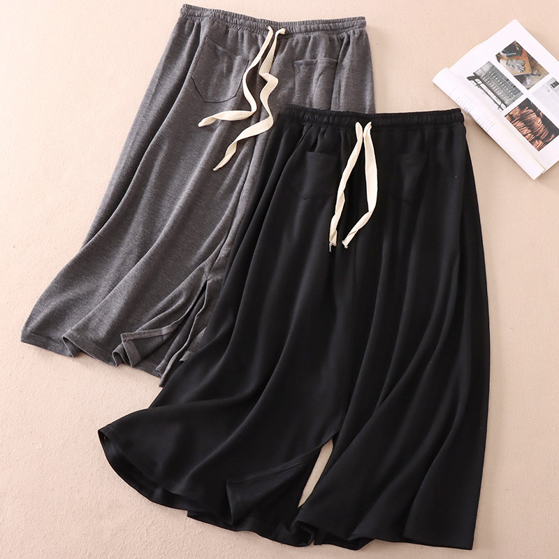 夏新垂坠柔滑中长款韩版运动风显瘦开衩松紧腰A字半身裙女 WA2