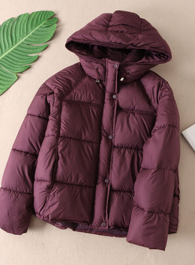 零下穿~韩版连帽短款面包服女冬新宽松显瘦保暖加厚棉服外套 W386