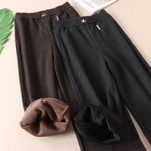 女冬高腰显瘦垂感仿羊绒长裤 阔腿裤 F331 轻奢品质加绒厚窄版 820克