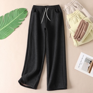 女 发热保暖仿羊绒长裤 W626 一条过冬加厚绒立体直筒休闲裤 680克