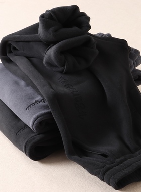 690克~双面绒加厚保暖休闲裤男士冬自发热奥粒绒外穿运动卫裤W623