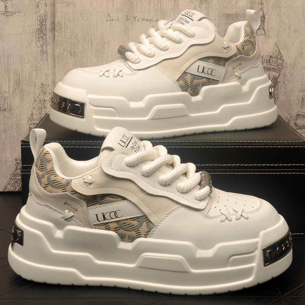 春秋款时尚厚底小白鞋男增高休闲板鞋小众百搭潮流网红爆款男鞋子