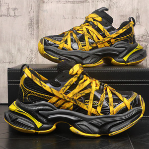 男鞋2026新款超火老爹鞋潮牌巴黎做旧运动鞋男士厚底内增高休闲鞋