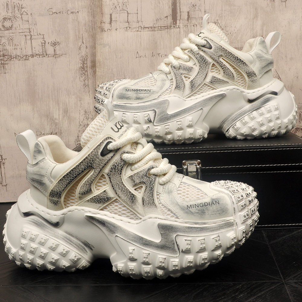 厚底做旧老爹鞋男2026春季新款增高休闲运动鞋潮牌百搭超火男鞋子,流行男鞋,老爹鞋,淘宝优惠券,粉丝福利购,淘宝优惠卷