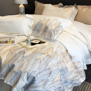mark cross七星级高端长绒棉四件套100全棉纯棉被套轻奢床上用品4
