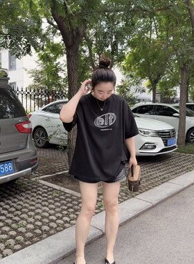 2026夏季新款韩版宽松休闲百搭圆领字母印花短袖T恤女小衫