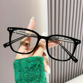 tr90男女大框方形黑色近视眼镜学生防蓝光配有度数光学镜树脂成品