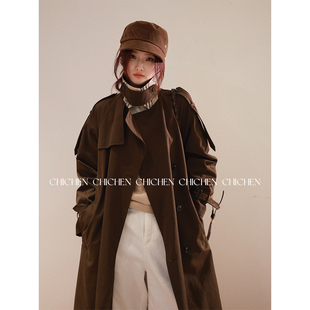 CHICHEN晨妍 权威终结版风衣外套女2025新款秋季中长款小个子英伦