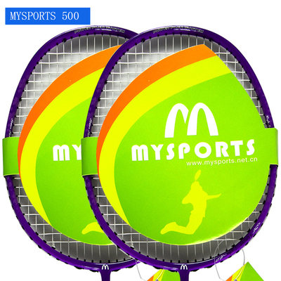 mysports500羽毛球拍 碳纤维初学训练拍 单拍 送手胶