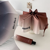 美式 渐变晴雨两用伞男学生全自动雨伞小众简约设计感遮阳伞女防晒