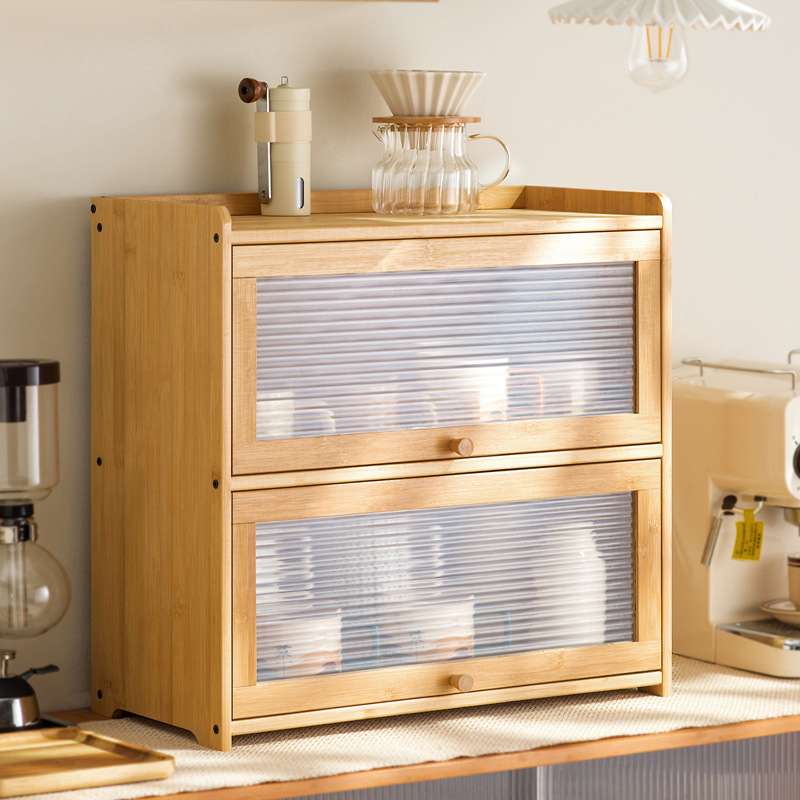 木质桌面水杯收纳柜碗柜防尘带盖