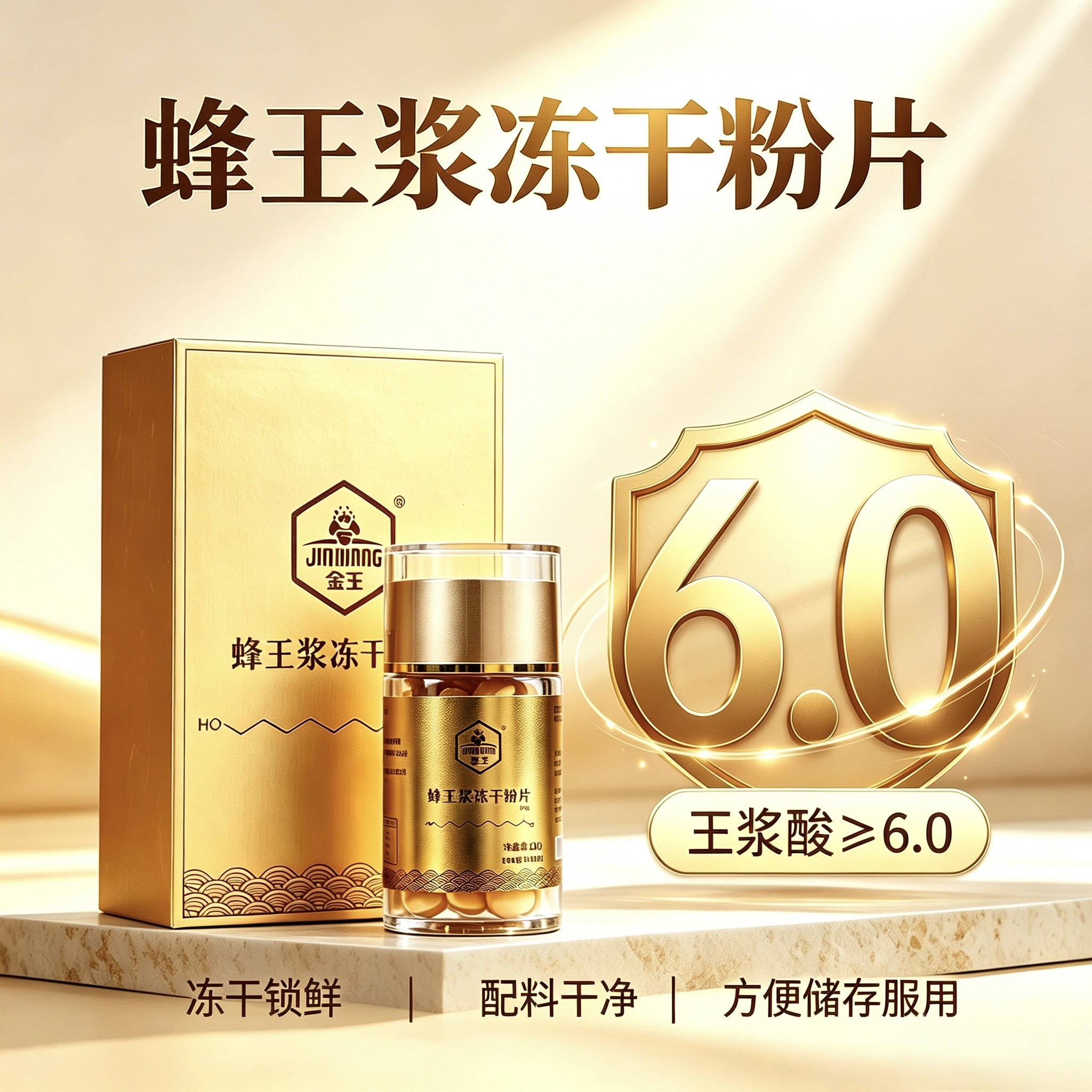 金王蜂王浆冻干粉片蜂王浆冻干粉峰冻干片蜂王浆正品官方旗舰店
