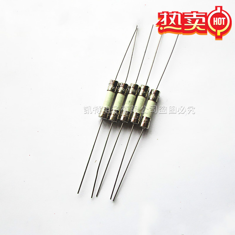 T8A 250V 5x20MM全新陶瓷保险丝管 带引脚线 T8AH250V 延时慢断