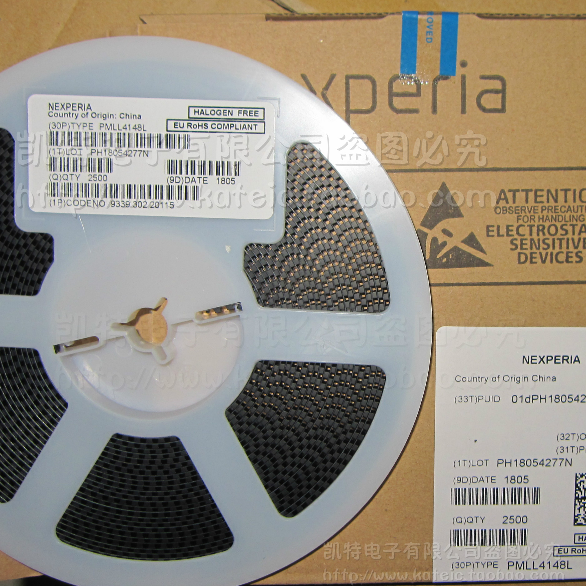 开关二极管 PMLL4148L SOD-80C 圆1206 1N4148 全新原装2500个/盘