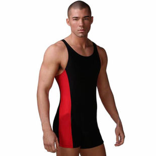 定制专业男士紧身黑色背心泳衣鲨鱼皮 连体泳衣男成人保暖联体衣