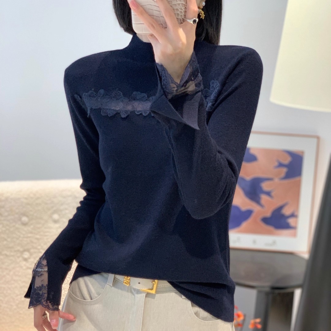 2025秋季新款气质漂亮别致设计感超细羊毛针织衫时尚女人味上衣