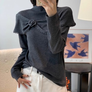 2025秋季新款气质漂亮别致设计感超细羊毛针织衫流行女人味上衣潮