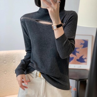 2025秋季新款气质漂亮别致设计感超细羊毛针织衫时尚女人味上衣