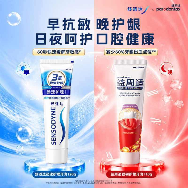 舒适达×益周适牙膏组合120g 110g 拍15.9元 - 86线报