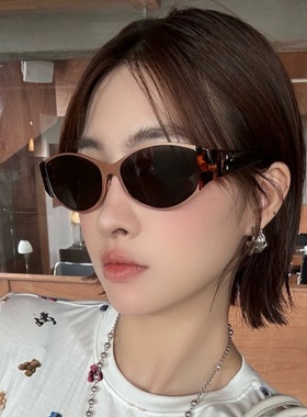 新款轻奢椭圆形个性金属框墨镜女时尚感偏光太阳镜潮太阳眼镜