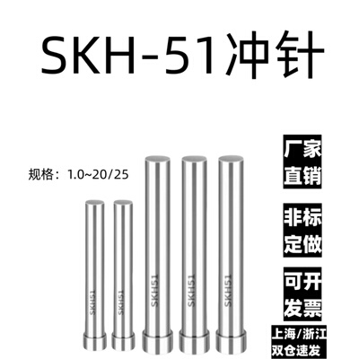 模具冲针1.0~25直径SKH51冲针70长度加硬T型冲/腰圆冲/非标定制