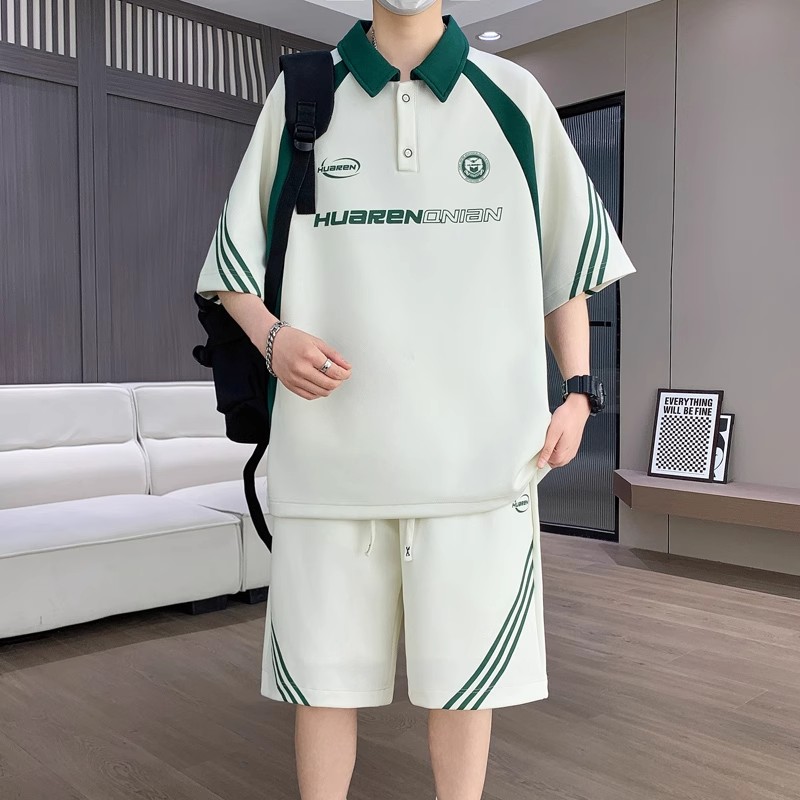 大码男装夏季痞帅青少年穿一整套