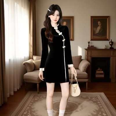 韩式长袖黑色秋冬短款高级感常规