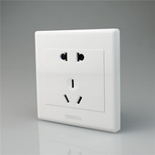 86型暗装 白色五孔单开双控16A电源工程专用开关 墙壁开关插座面板