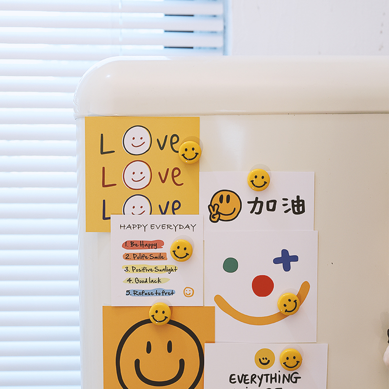ins可爱笑脸简约卡通冰箱贴