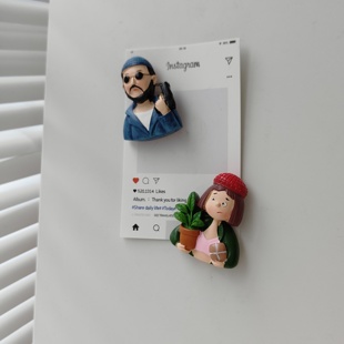 这个杀手不太冷冰箱贴磁贴个性创意可爱卡通3d立体磁吸留言贴礼物