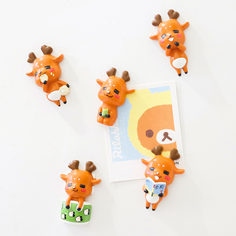 日式冰箱贴磁贴奈良小鹿立体个性创意可爱磁性贴留言贴吸铁石礼物