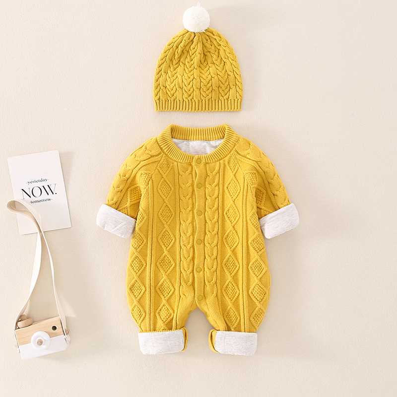 连体衣满月服国潮洋气套装针织衫