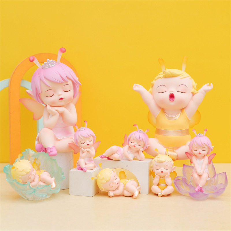 晚安睡梦精灵ins花之秘境少女心卧室装饰礼品卡通小摆件