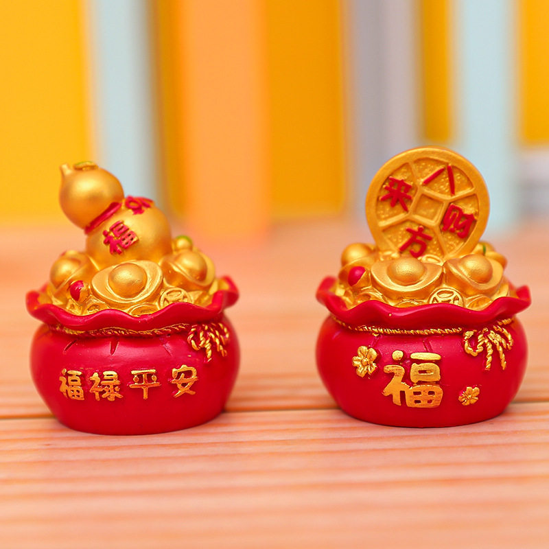 福禄平安一路平安车摆好运喜庆礼物葫芦钱币树脂工艺品装饰新品
