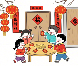 2025年蛇年过年春节模板电子版小学生欢度元旦快乐线稿素材喜庆