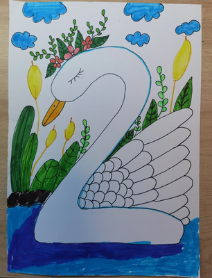 数字创意主题画一年级电子版黑白线稿模板素材图片可打印简单