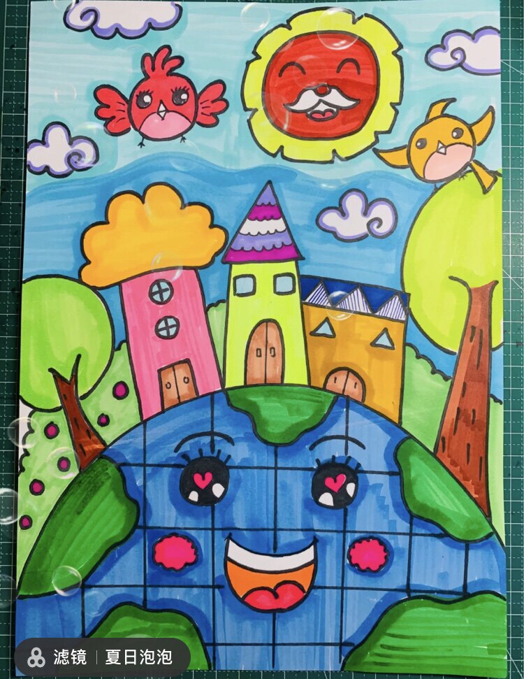保护地球的故事地球一小时手抄报模板儿童主题话绘画电子版中小学
